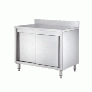 Vaiotec EASYLINE Armoire de travail 600 / 2 portes coulissantes & rebord L:2000 - argenté inox 10166