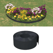 Vidaxl bordure de jardin noir 10 m 20 cm polyéthylène 154400