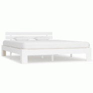 VidaXL Cadre de lit sans matelas blanc 160x200 cm bois de pin massif Modèle Pervior - 283158