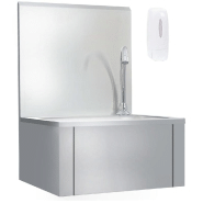 Vidaxl lavabo de lavage avec robinet et distributeur de savon inox 51114