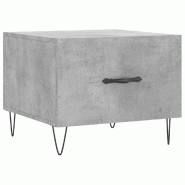 VidaXL Table basse gris béton 50x50x40 cm bois d'ingénierie Modèle Aero Panorama Nord - 829388