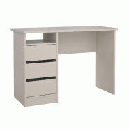 WellHome - Bureau avec 3 tiroirs en coloris Beige grisâtre 110 x 49 x 76 cm - Tormes - beige multi-matériau WH17782