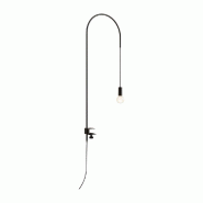 Zafferano - Lampe de table filaire avec pince, pivotante à 200, H152 cm, métal peint, ampoule E27 max 60W incluse - Noir - noir 8054346790127
