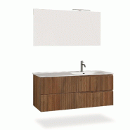 AQA Design Composition de salle de bain en MDF avec baignoire à droite en 4 pièces VENERE rio oak L.121 P.46,5 H.190 MPVE41-RR - marron Bois manufac