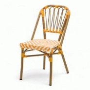 Bistromania Chaise de terrasse AIX - Tressage Jaune et Blanc - EA216 Bistromania Chaise de terrasse AIX - Tressage Jaune et Blanc - EA216