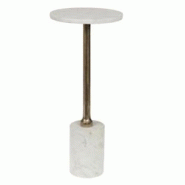 Bout de canapé Clyde en   blanc -  Rond Marbre Amefa 25x25 cm - blanc 3520071971568