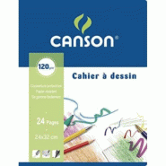 CANSON Cahier Dessin 16p./8 feuilles 17x22 120g/m², couv. Polypro - 3148950019301