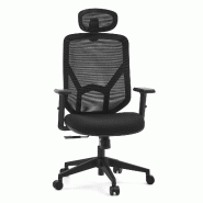 Chaise de bureau / chaise pivotante BLACORE tissu maillé/tissu noir mybuero - noir polyester 970011