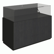 Comptoir vitrine fond bois Vertigo T01 MDF noir et noir 120x60x93cm