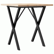 Décoshop26 - Table de salle à manger design industriel 70 x 70 x 75,5cm bois de pin massif et acier DEC036815 - acier 3000261415060