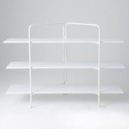 Etagere Symira structure blanche 3 tablettes blanches L170xH 120cm