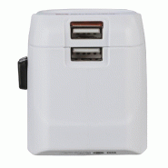 Hama Set d'adaptateurs de voyage USB 3 pôles pour 200 pays - 4047443491428