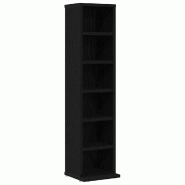 Helloshop26 - Armoire à CD meuble de rangement 21 x 20 x 88 cm grande capacité moderne en bois d'ingénierie noir 02_0051862 - noir Bois massif 3000
