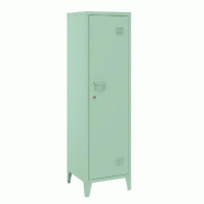 Helloshop26 - Armoire étagère meuble de rangement 137 x 38 x 38 cm à casier métallique vérouillable vert 03_0008948 - vert métal 3000224434411