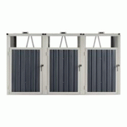 Helloshop26 - Cache poubelle 3 places avec portes à poignée 121 x 219 x 82 cm gris anthracite 03_0006695 - 3001837882729 Helloshop26 - Cache poubelle 3 places avec portes à poignée 121 x 219 x 82 cm gris anthracite 03_0006695 - 3001837882729