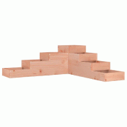 Helloshop26 - Jardinière de jardin à 4 niveaux en L 106 x 104,5 x 36 cm pour plantes et légumes style extérieur en bois de douglas 02_0048511 - Bo