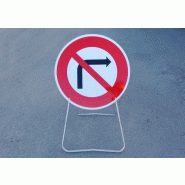 Panneau Interdit de tourner à droite BK2b - Classe 1 - Visible à 80m - Acier Galvanisé