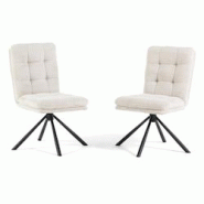 RATTATAN Lot de 2 chaises rembourrées en velours à larges côtes, pieds en métal pivotants à 360°, pour cuisine, salle à manger ou bureau, desig RATTATAN Lot de 2 chaises rembourrées en velours à larges côtes, pieds en métal pivotants à 360°, pour cuisine, salle à manger ou bureau, desig