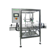 Remplisseuse linéaire automatique Ecopil Stoppil - Inox 304L - Jusqu'à 1200 bouteilles/heure