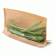 Sachet à large fenêtre papier kraft naturel 21x16/12x3cm - par 100