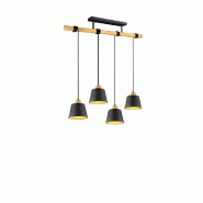 Suspension 4xE27 max.40W Noir Mat Métal - Trio - Harris - noir métal 4017807502718