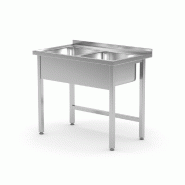 Table avec 2 éviers – soudée, HENDI, Kitchen Line, 1000x600x(H)850mm - inox 815007 Table avec 2 éviers – soudée, HENDI, Kitchen Line, 1000x600x(H)850mm - inox 815007