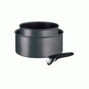 TEFAL lot de 2 casseroles 16/20cm anti-adhésives noir L6859202 - noir 3168430295056