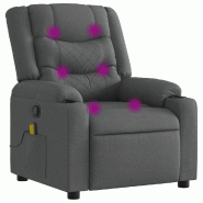 VidaXL Fauteuil de massage inclinable gris foncé tissu Modèle Beldelora - 8721012220652