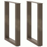 VidaXL Pieds De Table à Manger En U 2 Pièces Acier Naturel 50 X (72 73) Cm Acier - 4013179