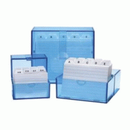 WEDO Boîte à fiche A6 à l'italienne, en plastique bleu transparent - 4003801802855