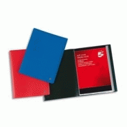 Pergamy protège-documents en polypropylène 20 vues bleu, couverture 3/10e, pochettes 6/100e