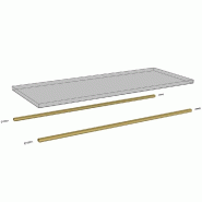Barre support tablette 61x4,4cm p/portant Round  - par 2 - or