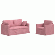 Canapé 2 pcs Rose 158 x 78 x 80 cm Velours Modèle Apex Élégance Élite - Matériau naturel 8721364374423