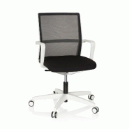 Chaise de bureau / chaise bureau MOVE-TEC NET 3D tissu maille blanc / noir hjh OFFICE - blanc polyester 608905
