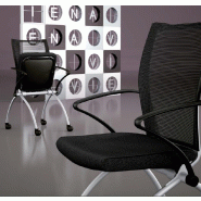 Chaise visiteurs avec assise rabattable Viena - Mobel Linea. - 4 sièges_0