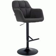 CLP Tabouret de bar Natoma Tissu Noir /Métal noir mat - noir textile 322943 CLP Tabouret de bar Natoma Tissu Noir /Métal noir mat - noir textile 322943