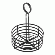 Corbeille condiments métal noir Ø15,5x20cm
