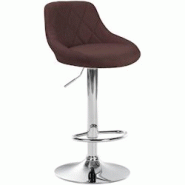 Décoshop26 - Tabouret de bar chaise haute x 1 avec coutures décoratives assise en tissu marron pieds métal chromé 10_0005083 - marron 3000252451329 Décoshop26 - Tabouret de bar chaise haute x 1 avec coutures décoratives assise en tissu marron pieds métal chromé 10_0005083 - marron 3000252451329