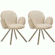 Fauteuil en tissu côtelé Stockholm (Lot de 2) crème Mauro Ferretti - beige 8024609382420 Fauteuil en tissu côtelé Stockholm (Lot de 2) crème Mauro Ferretti - beige 8024609382420