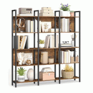 Helloshop26 - Bibliothèque étagère de rangement étagère de cuisine 5 niveaux cadre en acier stable pour bureau entrée salon style 12_0004262 - 3