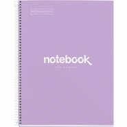 MIQUELRIUS Lot de 5 Cahier Emotions A4, 240p./120 feuilles 90 g/m², reliure intégrale, couverture carton lavande, quadrillé 5x5 - 8422593460771