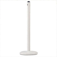 Poteau acier blanc sur socle Poteau acier blanc sur socle