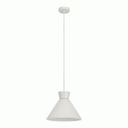 ROSSINI ILLUMINAZIONE Bea Rossini Group Lampe À Suspension 28Cm - Verre Plissé Blanc Satiné, Raccordement E27, Structure Blanche Ip20, Classe I - �