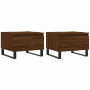VidaXL Tables basses 2 pcs chêne marron 50x46x35 cm bois d'ingénierie Modèle Nova Select - 830891