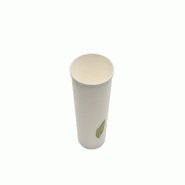 Betik Ecoline – 1000 unités – Gobelet boissons chaudes carton blanc épais premium imprimé feuille verte – Ø 90 mm 360 ml - blanc en carton 1010588