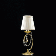 Bonetti Illumina Magda Lampe de table 1 lumière en fer doré avec abat-jour H.27 d.13 BL146-LT-OR-PAR - doré 8050713217419