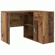 Bureau d'angle avec tiroir Bois ancien 102 x 88 x 75 cm Modèle Titan Soleil Plus - 8721158934543