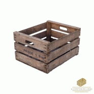 Caisse en bois - grande caisse à pommes ancienne - 49 x 29 x 39 cm / 6 kg