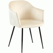 CLP Chaise de salle à manger Jaysie velours Crème - beige textile 325804 CLP Chaise de salle à manger Jaysie velours Crème - beige textile 325804
