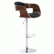 Décoshop26 - Tabouret de bar x1 design scandinave en tissu noir et structure en bois couleur noyer 10_0005044 - noir 3000252429014 Décoshop26 - Tabouret de bar x1 design scandinave en tissu noir et structure en bois couleur noyer 10_0005044 - noir 3000252429014
